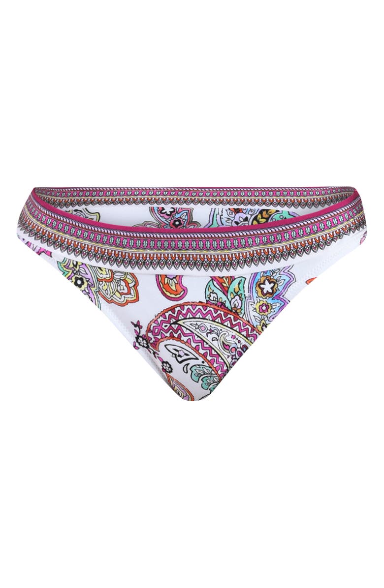 L'AGENCE Nicole Bright Paisley Bikini Bottoms, Alternate, color, White Multi