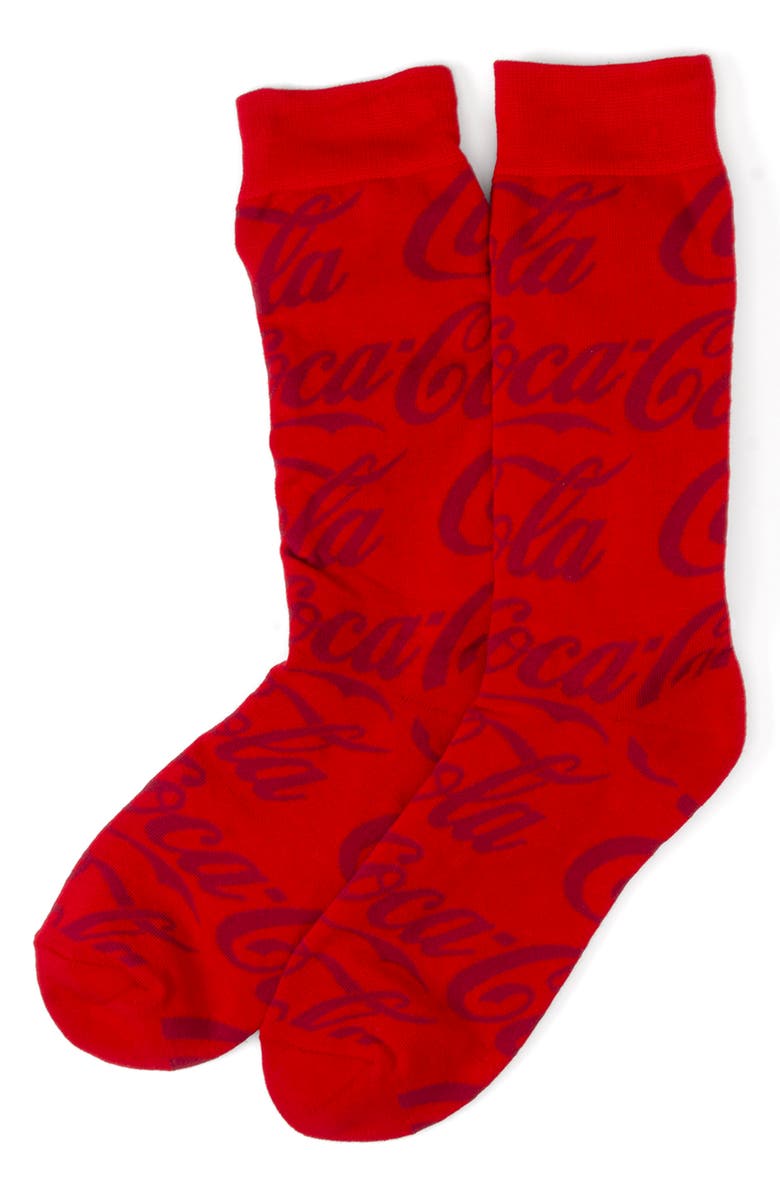 Cufflinks, Inc. Diet Coke Crew Socks, Alternate, color, Red