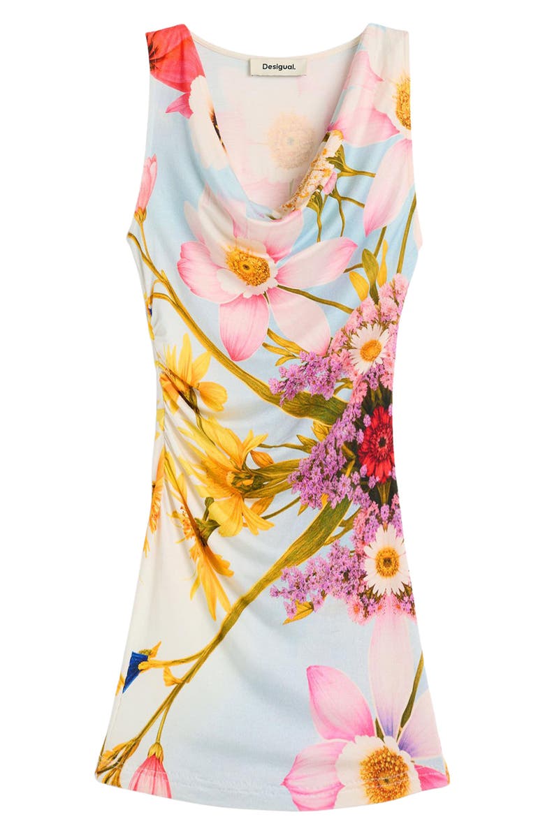 Desigual Floral Print Sleeveless Minidress, Main, color, Multi