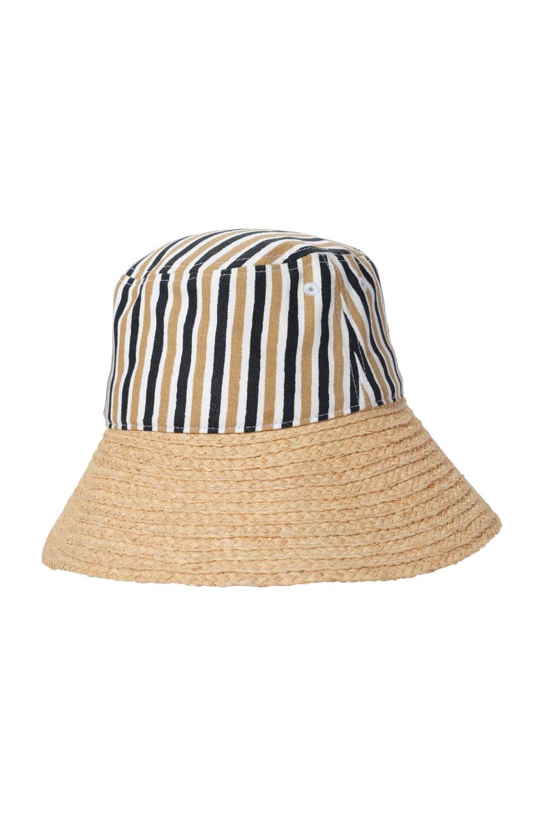 Montauk Stripe Bucket Hat, Alternate, color, Semolina