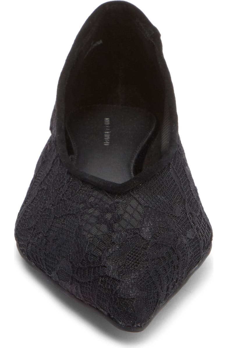 Rebecca Minkoff Lace Pointed Toe Ballet Flat, Alternate, color, Black