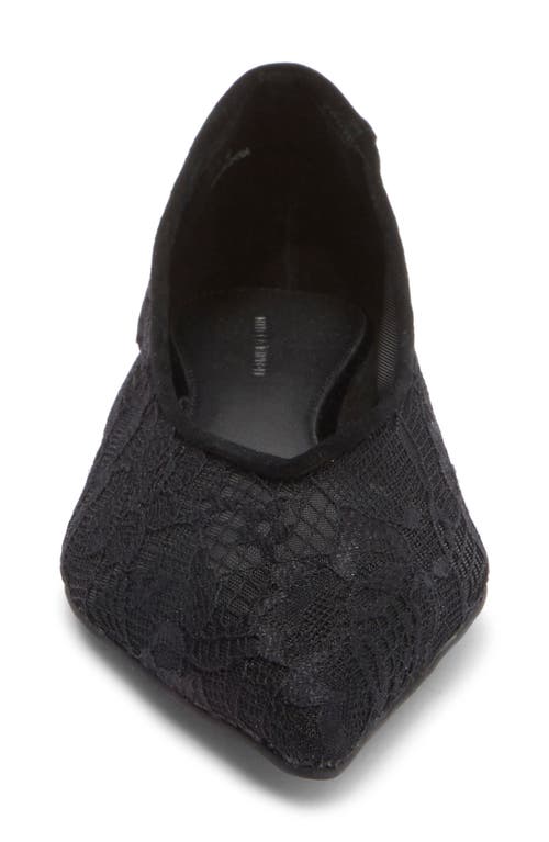 Rebecca Minkoff Lace Pointed Toe Ballet Flat In Black