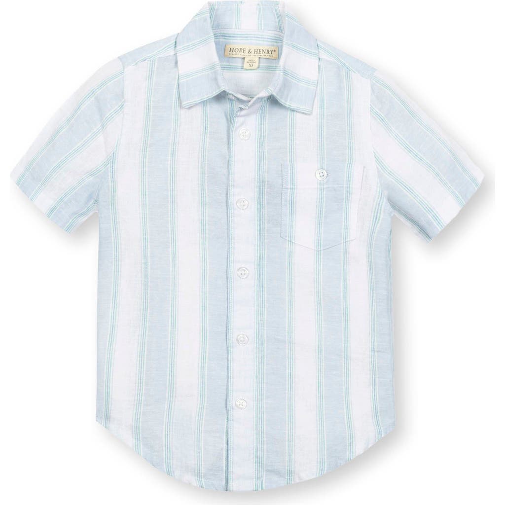 HOPE & HENRY HOPE & HENRY BOYS' LINEN SHORT SLEEVE BUTTON DOWN SHIRT, KIDS