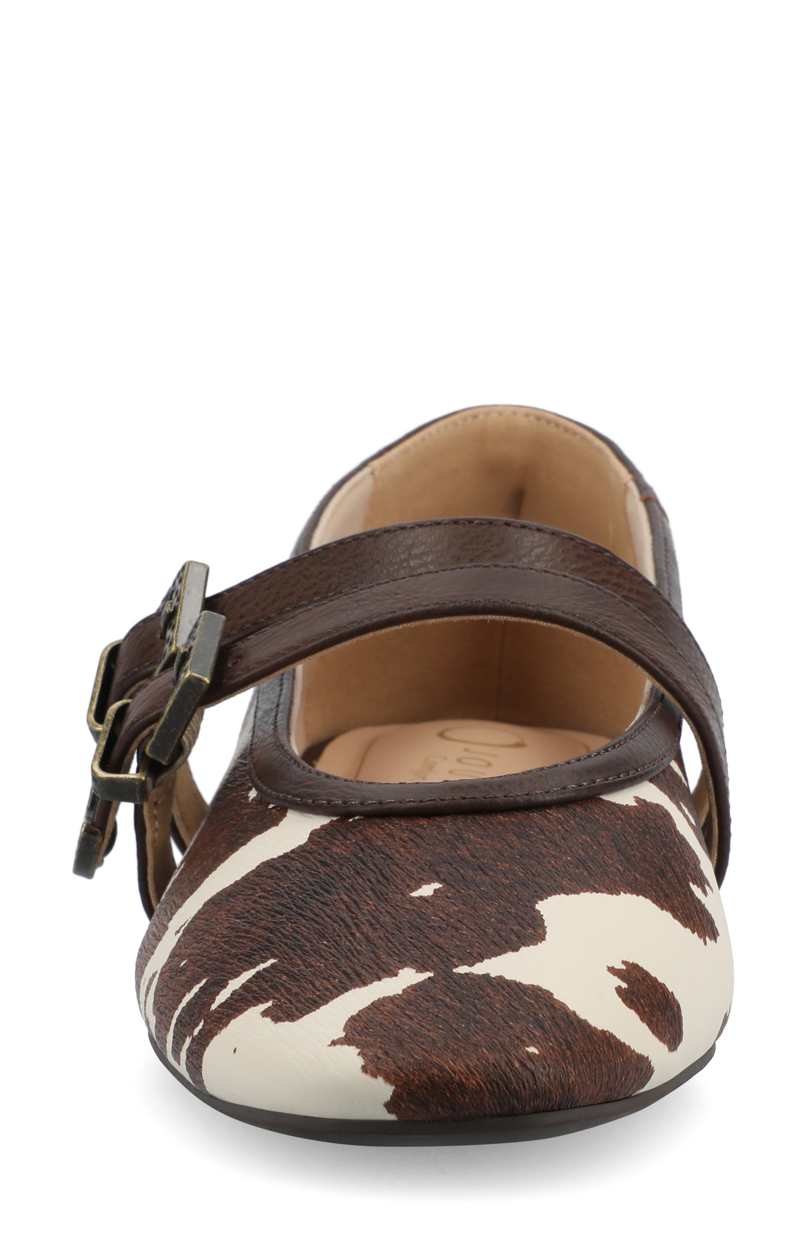 Florene Double Buckle Mary Jane Flat, Alternate, color, COW