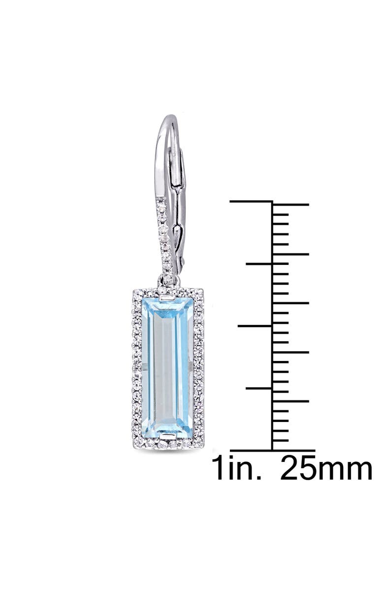 Julianna B. Topaz & White Sapphire Halo Drop Earrings, Alternate, color, Topaz