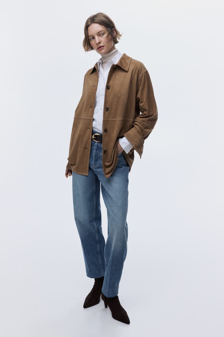 Loose-fit Shirt, Alternate, color, Brown