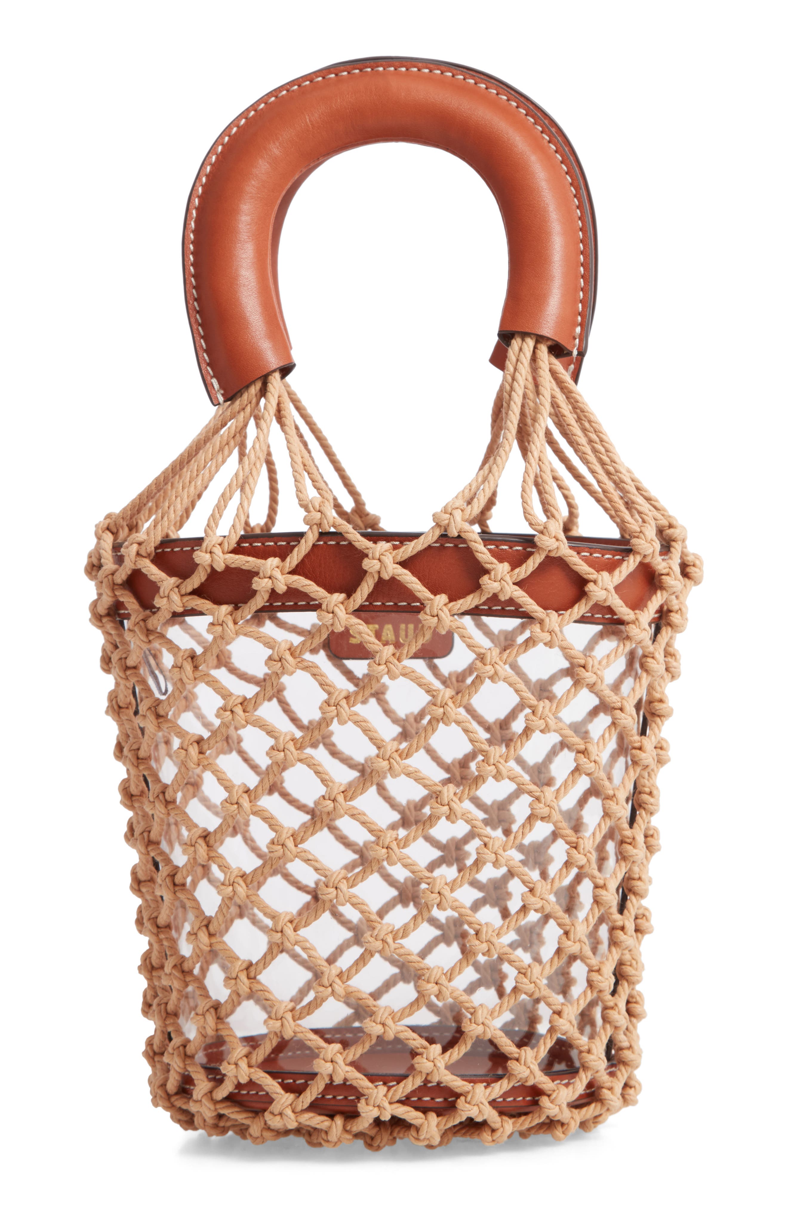 STAUD Moreau Caged Clear Bucket Bag, Main, color, 