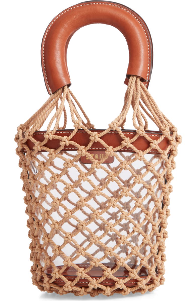 STAUD Moreau Caged Clear Bucket Bag, Main, color,