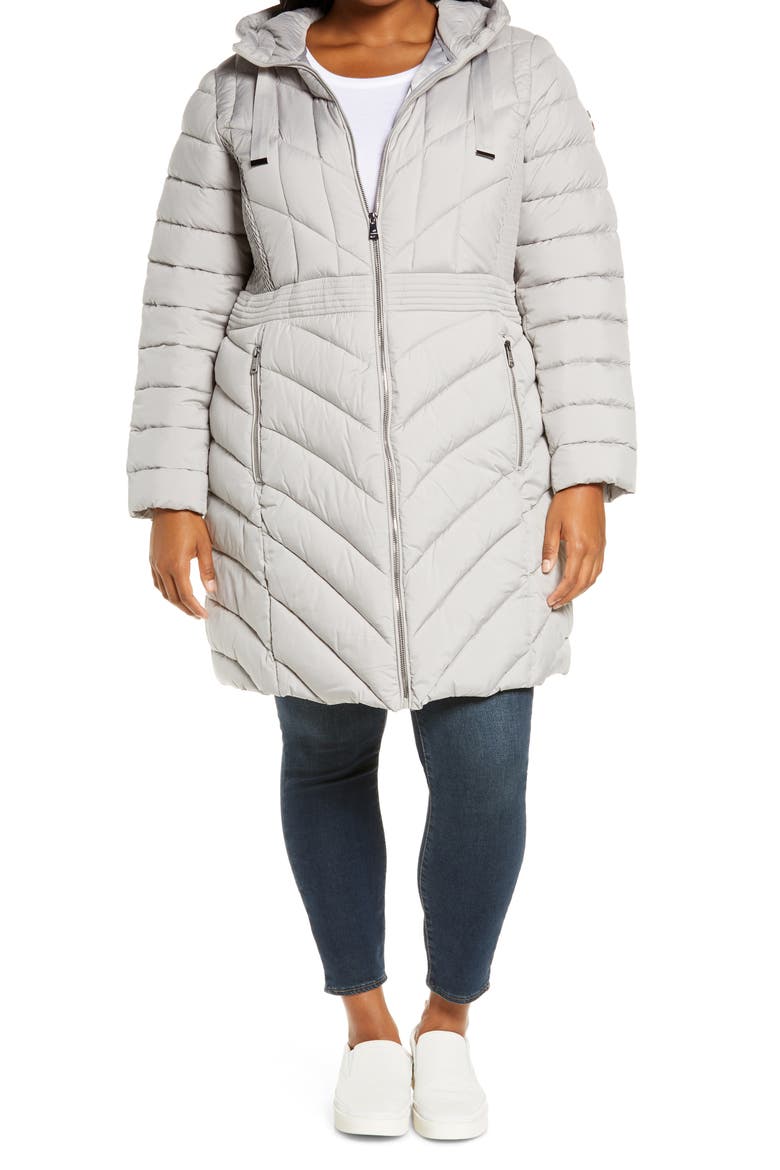 Packable Hooded Walker Coat, Main, color, OPAL GREY