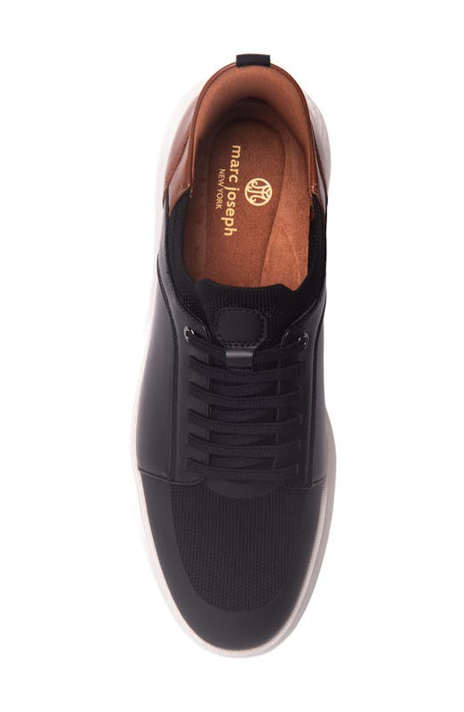 Newbury Street Hands Free Technology Lightweight Leather Sneaker, Alternate, color, Black Napa Leather