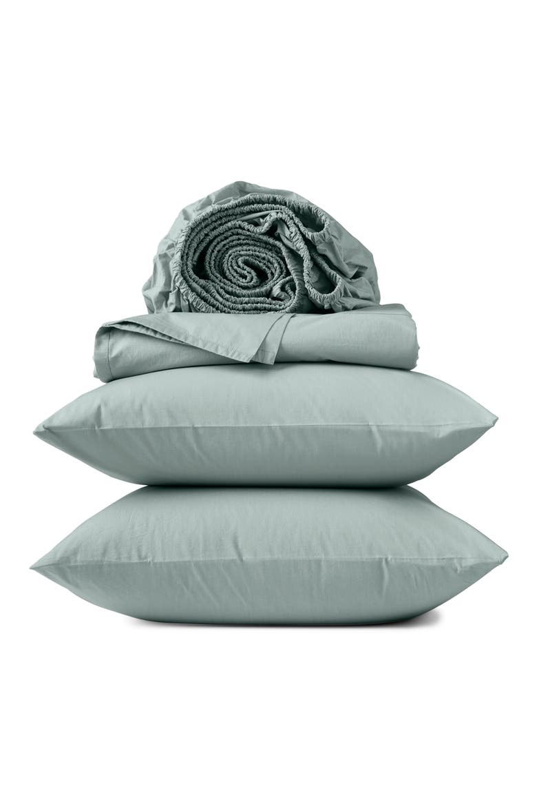 Refined Organic Cotton Percale Sheet Set, Main, color, DEW