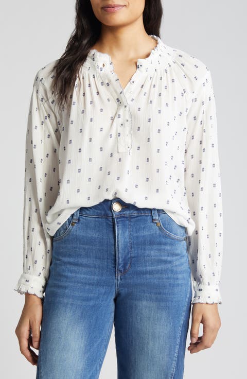 Smocked Print Top