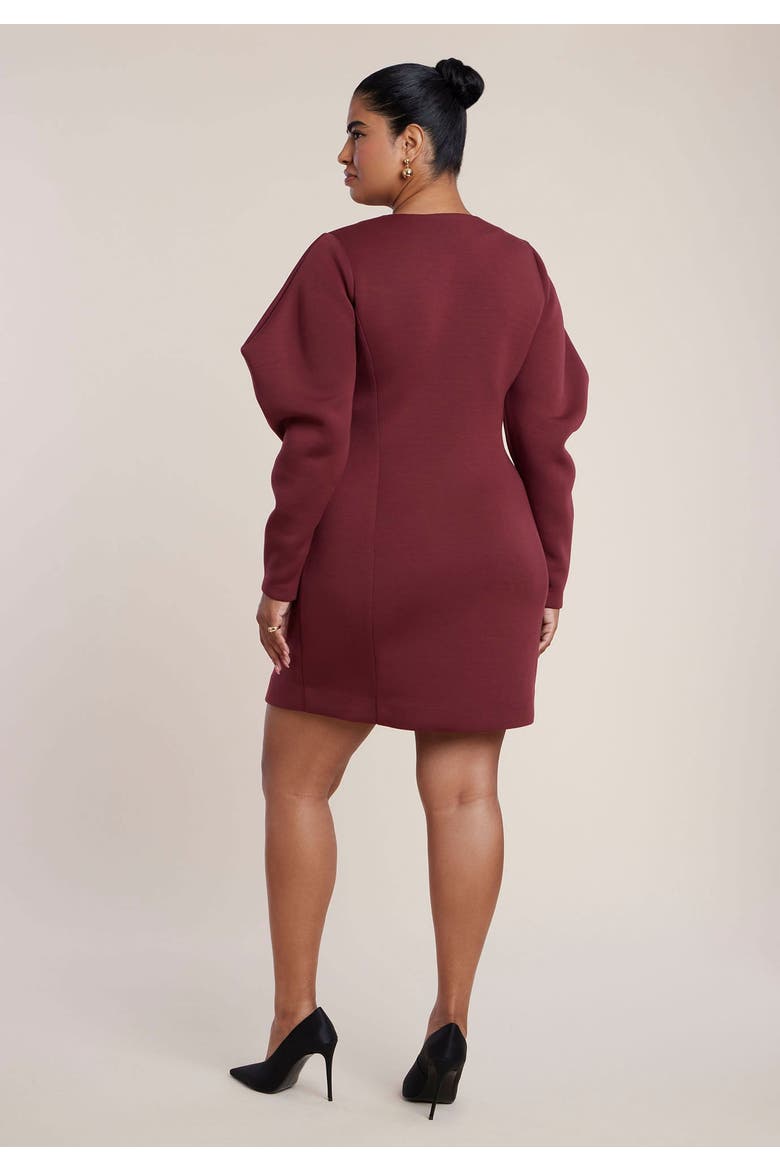 Exaggerated Sleeve Jacket Mini Dress, Alternate, color, FIRED BRICK