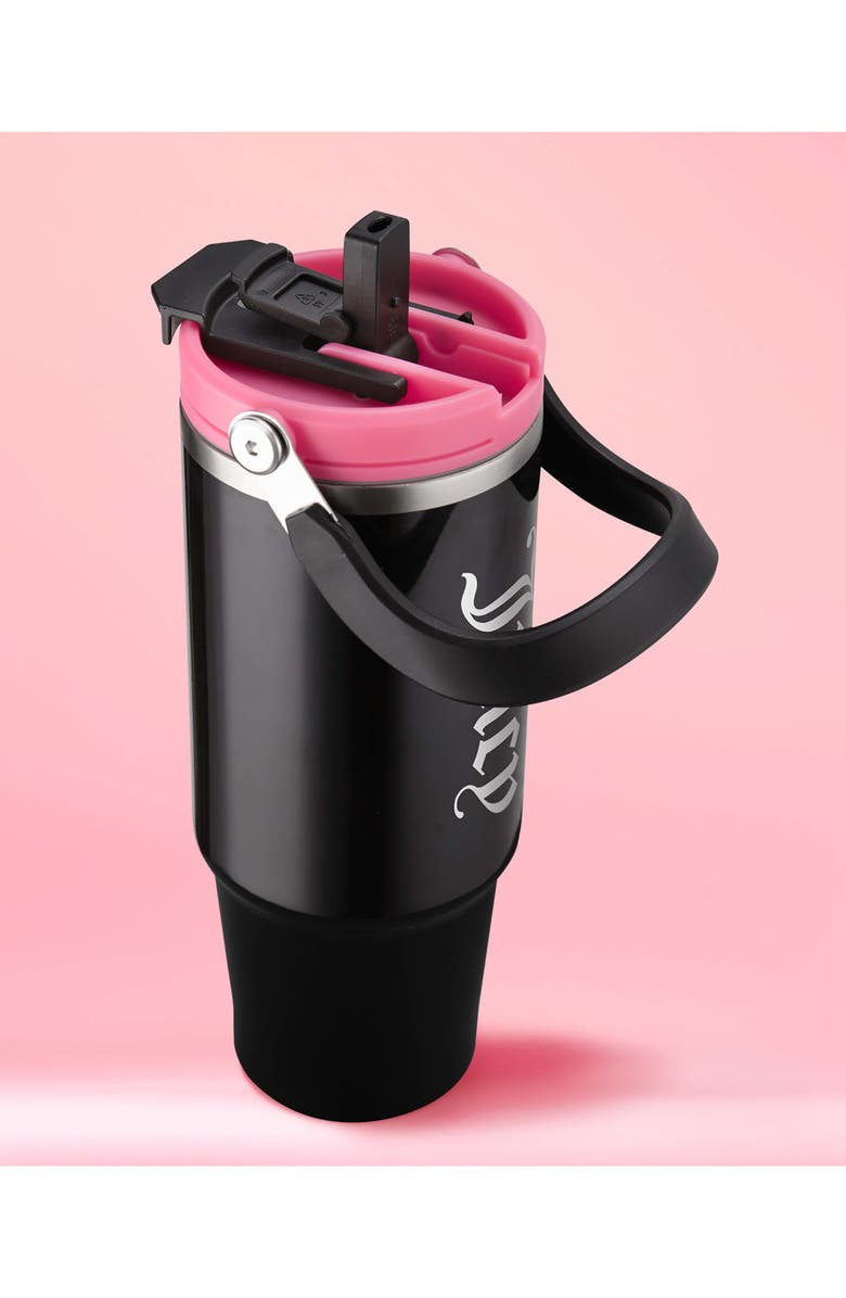 Juicy Couture 40-Ounce Stainless Steel Flip Fusion Water Tumbler, Alternate, color, Black
