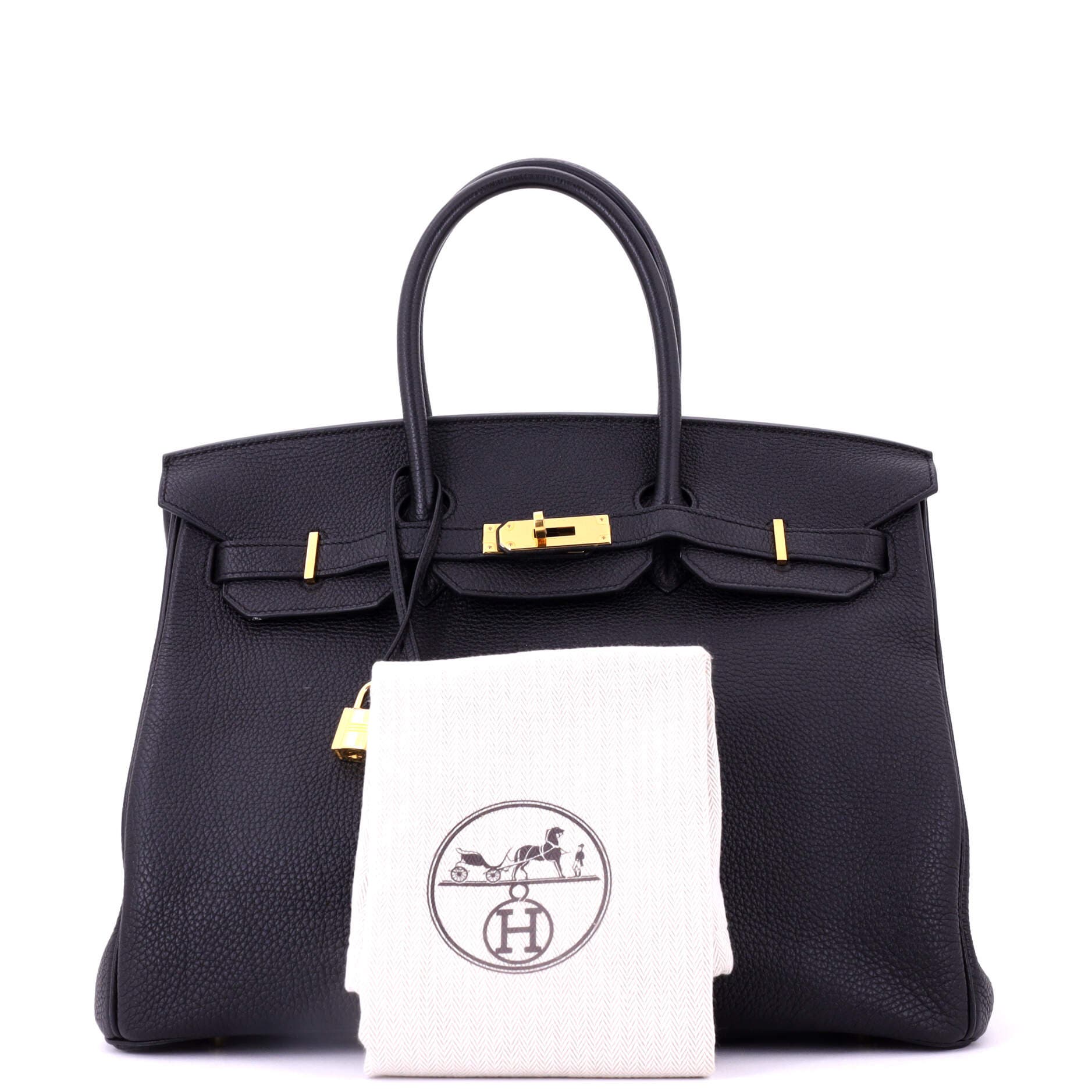 Pre-Owned Hermes Birkin Handbag Black Togo with Gold Hardware 35, Alternate, color, Noir