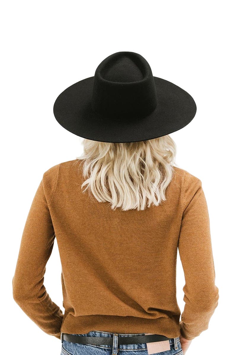 Gigi Pip Dakota Wide Brim Felt Hat, Alternate, color, Black