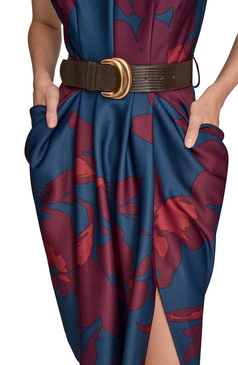 Donna Karan New York Sleeveless Belted Cocktail Dress, Alternate, color, Eclpse Mul