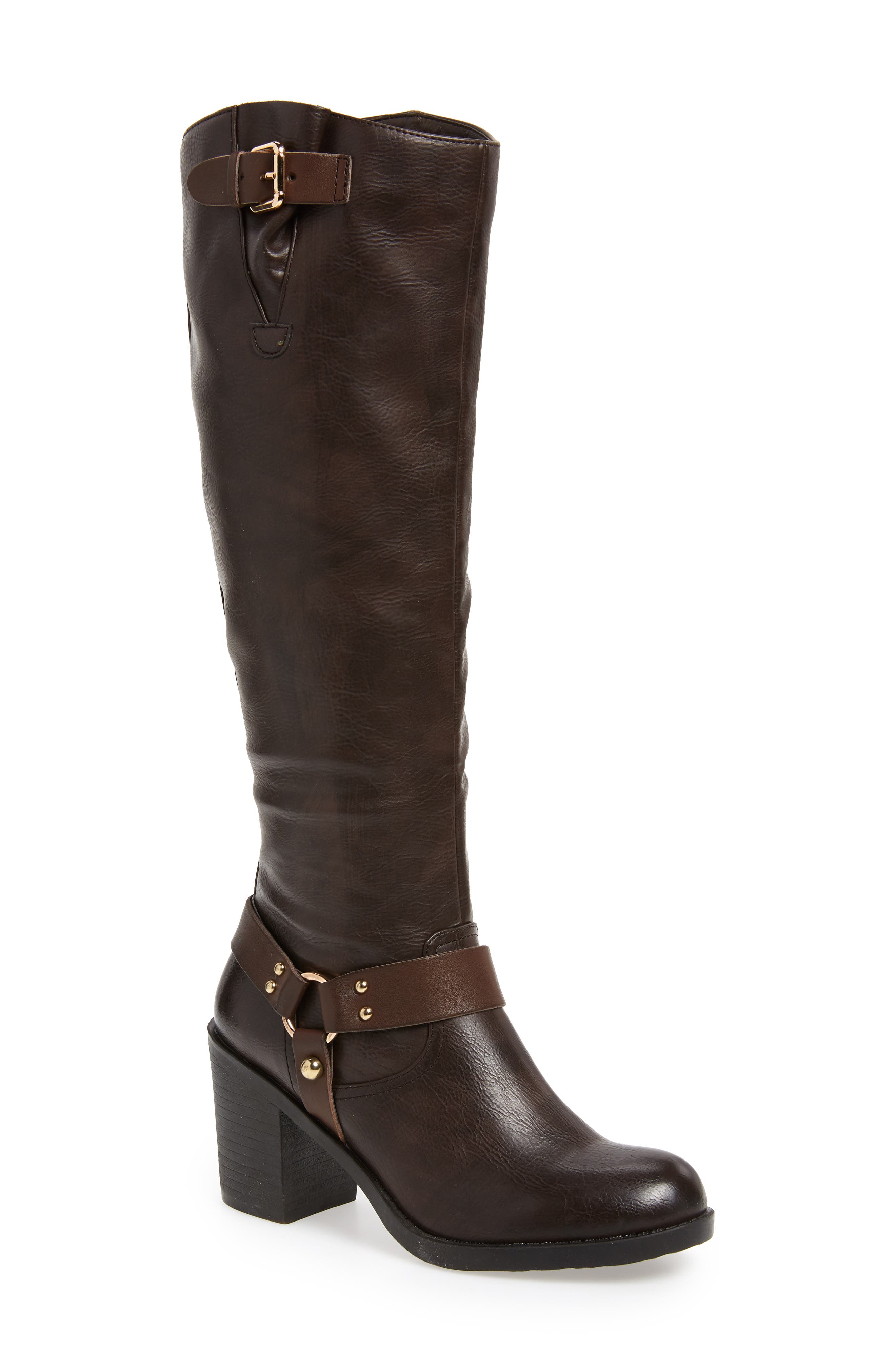 Dimarco Knee High Boot, Main, color, ESPRESSO FAUX LEATHER