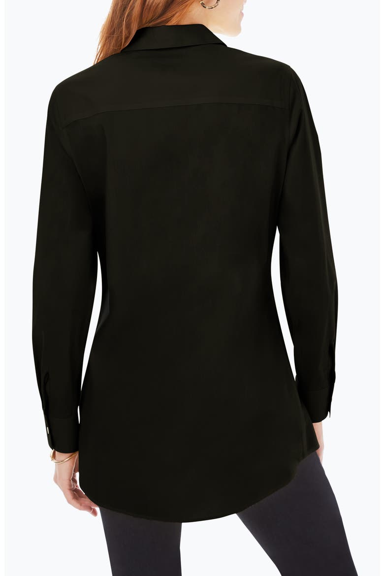 Cici Non-Iron Stretch Tunic Shirt, Alternate, color, BLACK