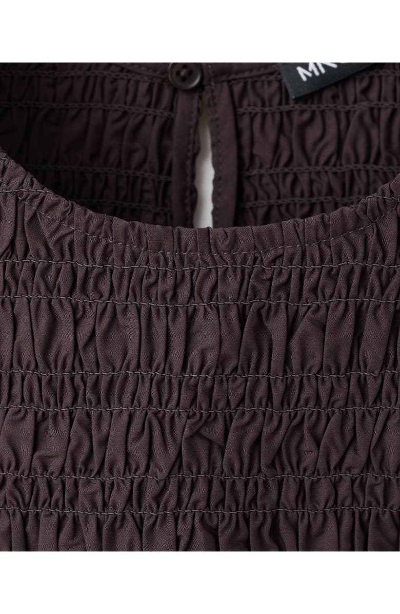 MANGO Smocked Tank, Alternate, color, Chocolate