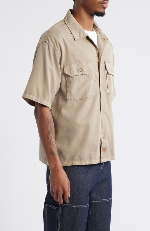 Dickies Unionville Short Sleeve Button-up Work Shirt In Desert Sand