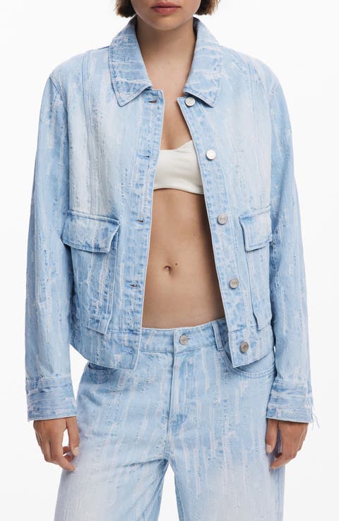 Distressed Denim Trucker Jacket