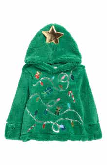 MARGAUX AND LEXI Kids' Christmas Tree Faux Shearling Hoodie