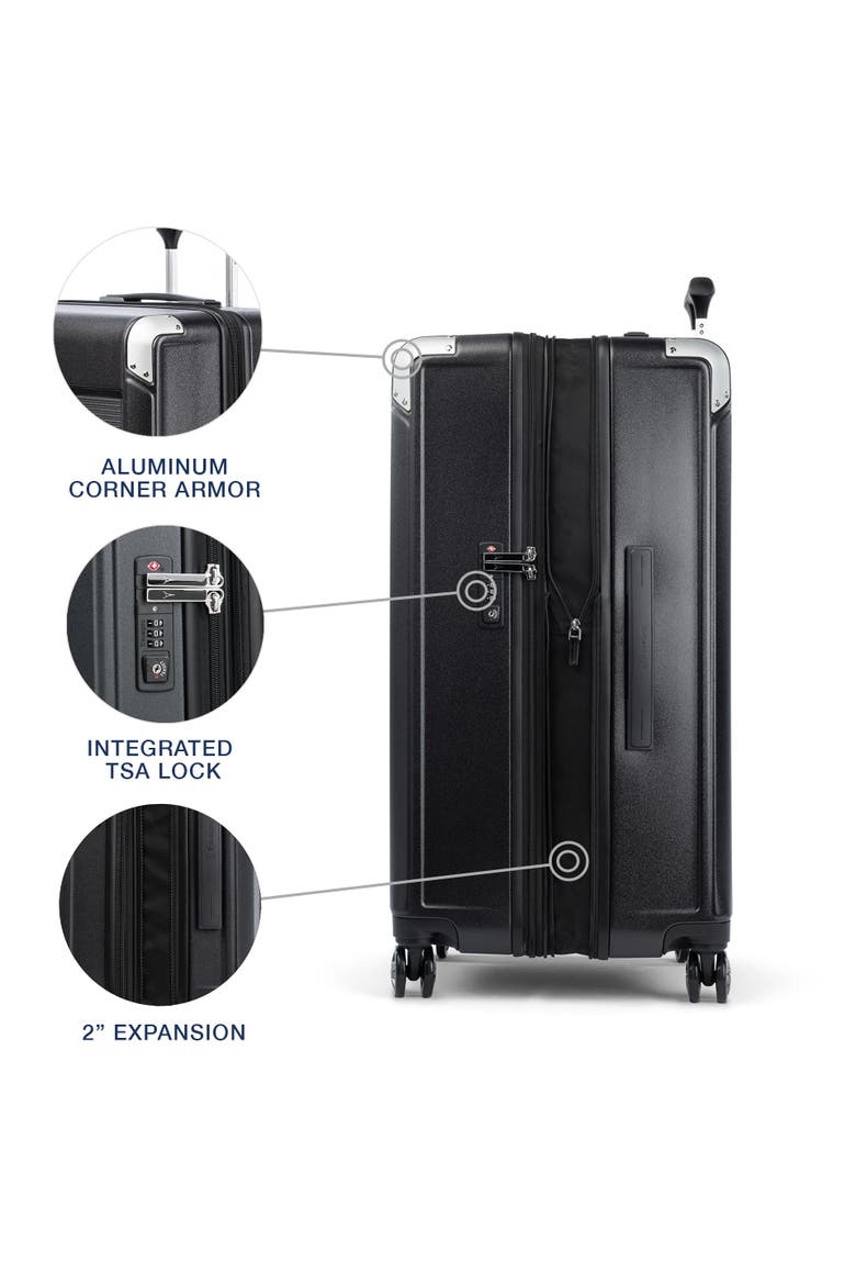 Platinum Elite Hardside Expandable 28" Large Checked Spinner Luggage, Alternate, color, Shadow Black