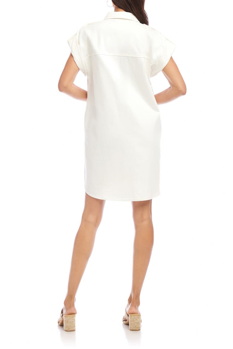 Cap Sleeve Denim Shirtdress, Alternate, color, OFF WHITE