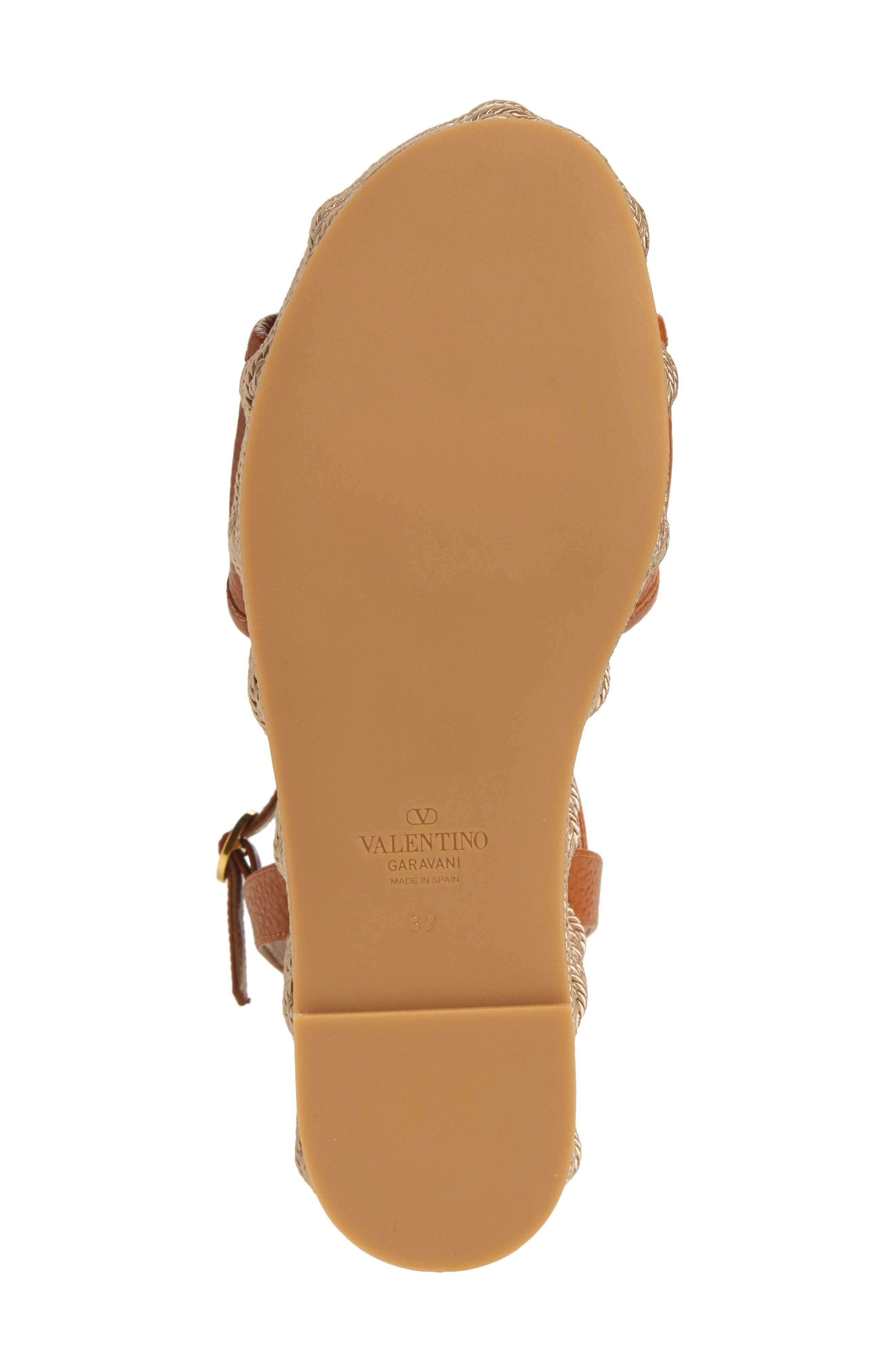 Valentino Garavani VLOGO Espadrille Wedge Sandal, Alternate, color, Kel Almond Beige