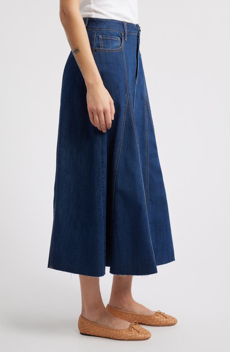 1822 Denim Raw Hem Denim A-Line Midi Skirt, Alternate, color, Quinlin