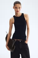 H&M Ribbed Silk-blend Vest Top