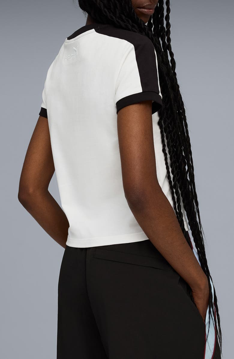 PUMA x Fenty Rhinestone Stretch Cotton Blend T-Shirt, Alternate, color, Puma White