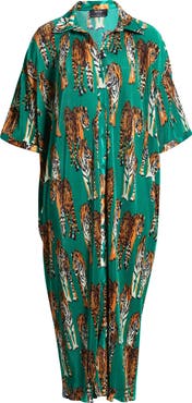 Dressed in Lala So Far So Good Oversize Plissé Shirt Dress