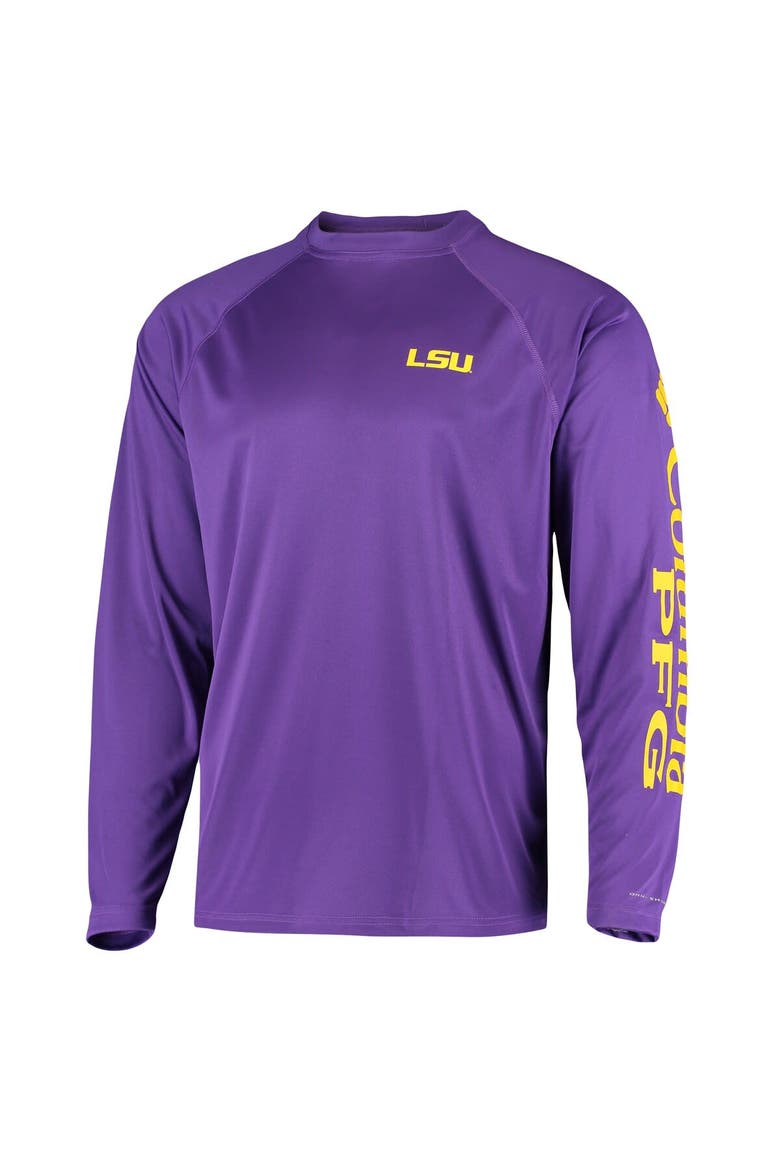 Men's Columbia Purple LSU Tigers Terminal Tackle Omni-Shade Raglan Long Sleeve T-Shirt, Alternate, color, Purple
