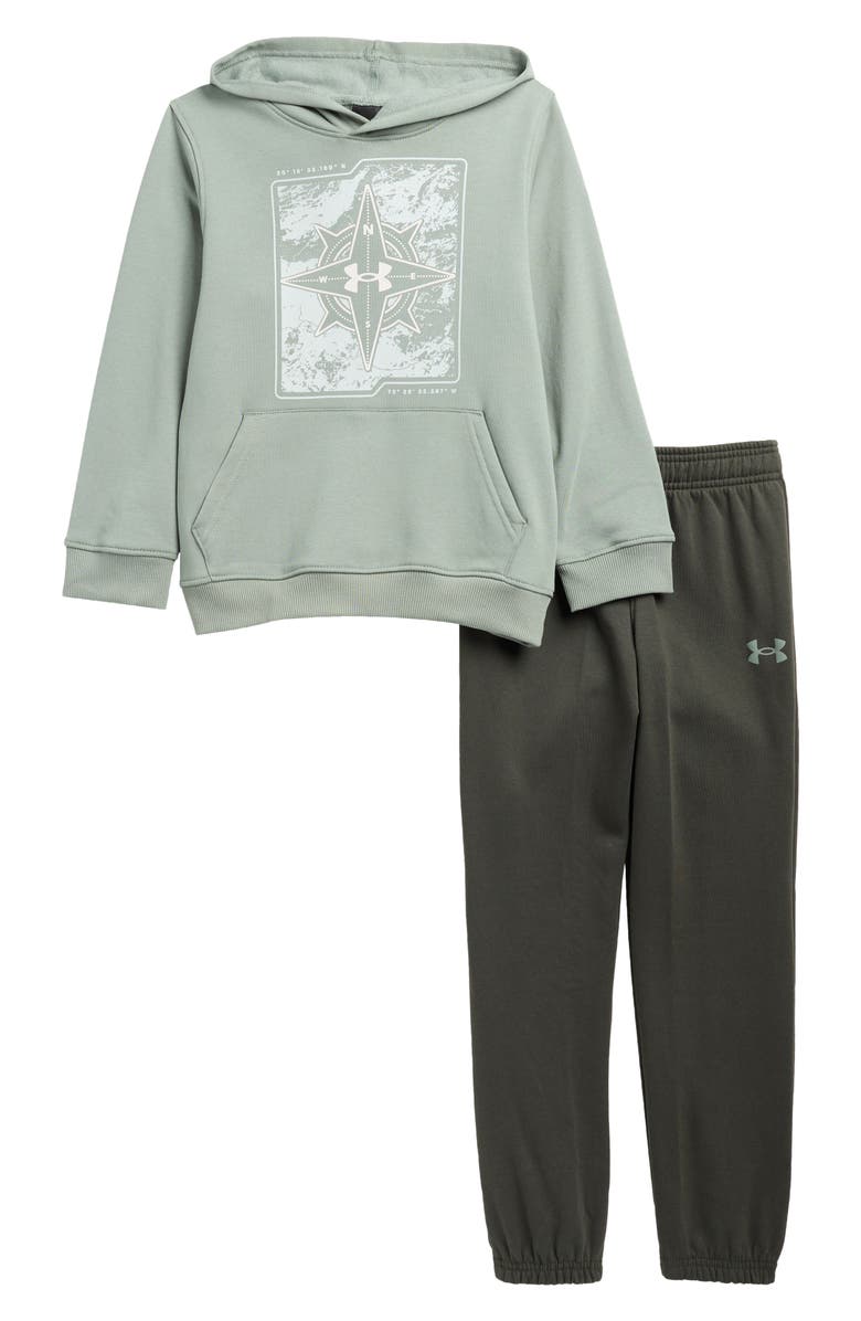 Under Armour Kids' Compass Hoodie & Joggers Set, Main, color, Silica Green