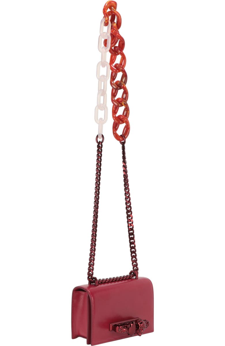 McQueen Mini Jeweled Crossbody Bag, Alternate, color, Red