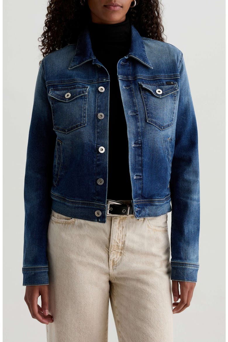 Robyn Crop Stretch Denim Jacket, Main, color, 9 YEARS ENCHANTMENT