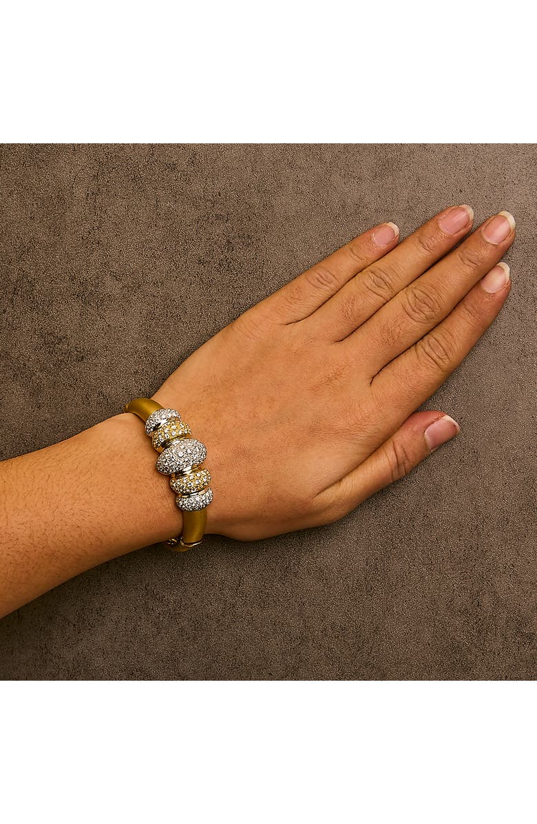 Haus of Brilliance 18K Gold 6.00 Cttw Diamond Graduating Dome Bangle Bracelet, Alternate, color, Yellow