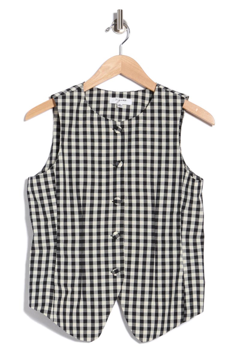 Gingham Vest, Main, color, BLACK GINGHAM