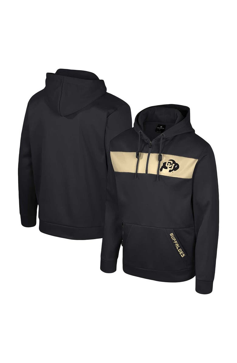 COLOSSEUM Men's Colosseum  Black Colorado Buffaloes Quarter-Zip Hoodie, Main, color, 