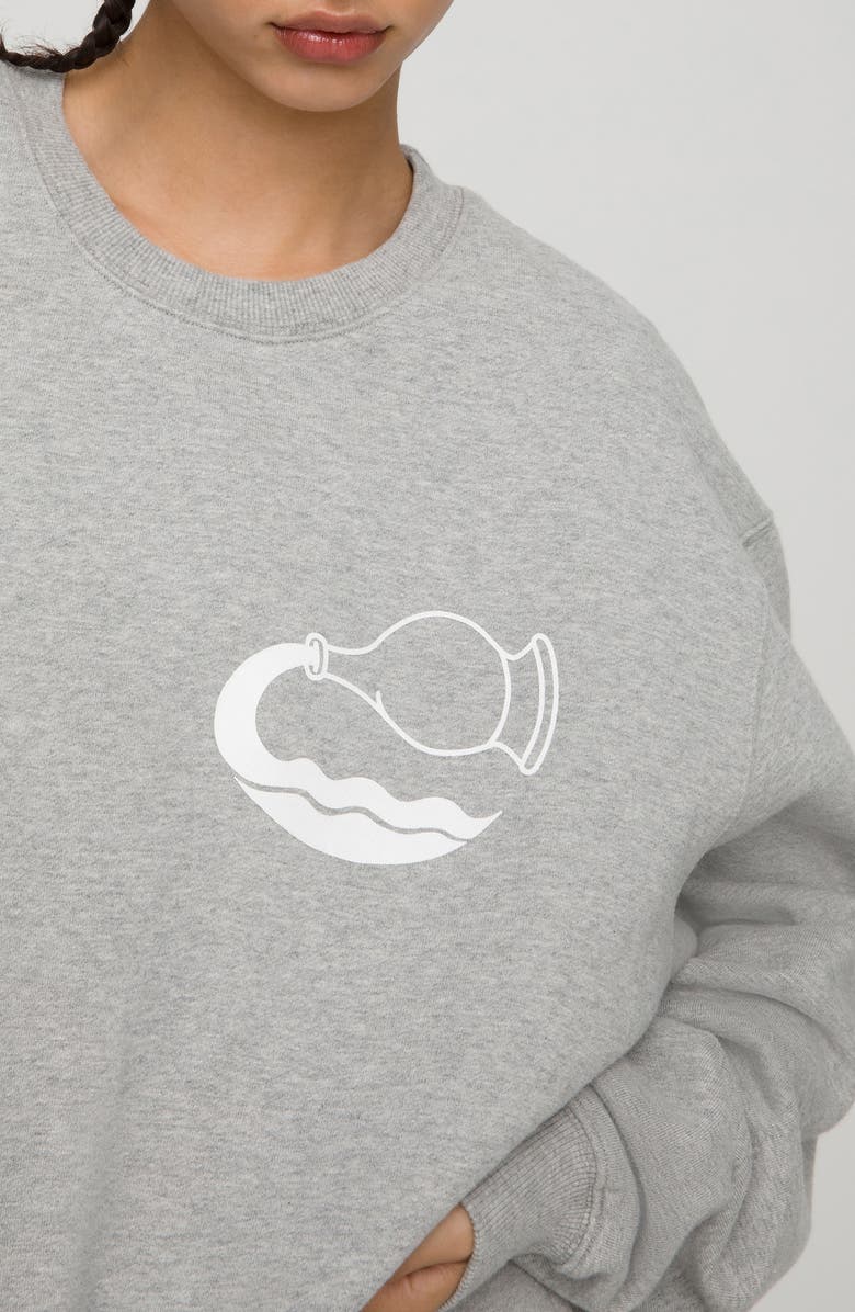 Good American Oversize Zodiac Crewneck Graphic Sweatshirt, Alternate, color, 