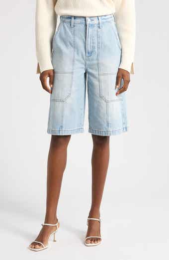Carter High Waist Denim Carpenter Bermuda Shorts