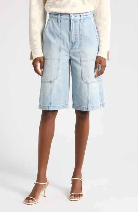 Carter High Waist Denim Carpenter Bermuda Shorts