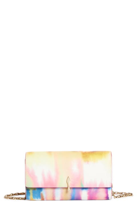 Bettina Tie Dye Patent Leather Wallet on a Chain