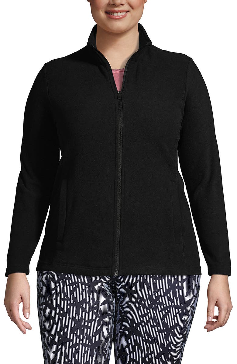 Lands' End Anyweather Fleece Full Zip Jacket, Main, color, Black