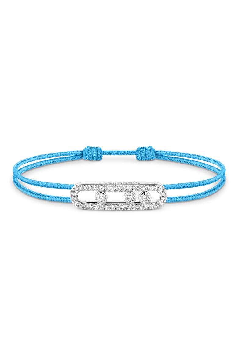 Care Diamon Cord Bracelet, Main, color, WHITE GOLD/ BLUE