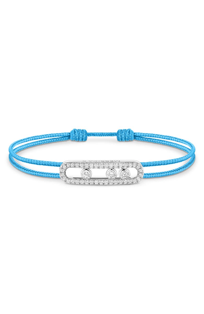 Messika Care Diamon Cord Bracelet, Main, color, White Gold/ Blue