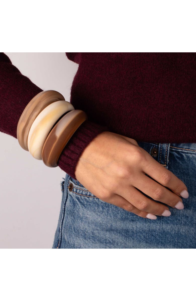 BY ADINA EDEN Caramel Cream Resin Bangle Set, Alternate, color, Multi-Color