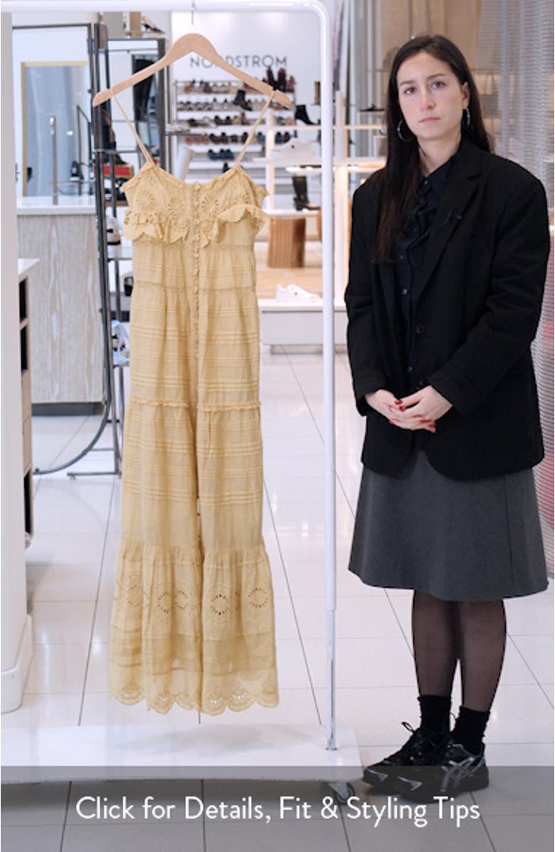 Paule Embroidered Detail Cotton Maxi Dress, sales video thumbnail